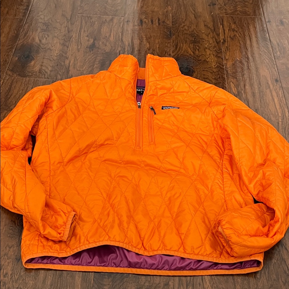 Patagonia Bright Orange Quilted Jacket lightweight packable